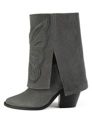 Loft37 Skórzane botki w kolorze antracytowym rozmiar: 37. Czarne botki damskie loft37, eleganckie, bez obcasa, bez zapięcia. Za 491.99 zł.