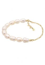 Elli PREMIUM Damski elegancki naturalny z barokową perłą hodowlana słodkowodną w pozłacanym srebrze 925 Sterling Silver Bransoletki 1 ct. Szare bransoletki damskie Elli PREMIUM, pozłacane. Za 279.64 zł.