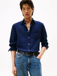 Tommy Hilfiger koszula casual Mężczyźni Regular Fit Bawełna niebieski, M. Niebieskie koszule męskie Tommy Hilfiger, m, bez wzorów, z bawełny, bez kołnierzyka, bez ramiączek. Za 279.95 zł.