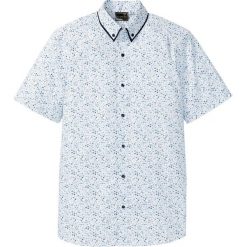 Koszula z krótkim rękawem w kwiaty bonprix biało-ciemnoniebieski w kwiaty. Białe koszule męskie bonprix, m, bez wzorów, bez kołnierzyka, bez ramiączek. Za 69.99 zł.