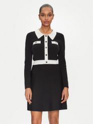 Morgan Sukienka dzianinowa 251-RMAVA Czarny Slim Fit. Czarne sukienki damskie Morgan, m, bez wzorów, z dzianiny, bez kołnierzyka, bez ramiączek. Za 269.99 zł.