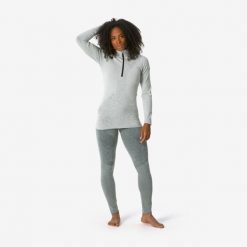 Legginsy termoaktywne narciarskie damskie Quechua BL 900 wool seamless. Szare bielizna termoaktywna damska QUECHUA, l, bez wzorów, z elastanu. Za 219.99 zł.