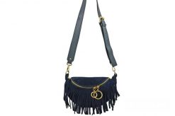 Saszetka zamszowa boho BARBERINI'S 973-4 granatowa. Niebieskie shopper bag damskie Barberinis, bez wzorów, ze skóry, przez ramię, zamszowe, bez dodatków. Za 199.99 zł.