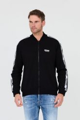MOSCHINO Czarna bluza z lampasami. Czarne bluzy bez kaptura męskie MOSCHINO, l. W wyprzedaży za 799.99 zł.