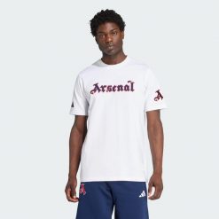 Koszulka Arsenal US Pack. Białe t-shirty sportowe męskie Adidas, xl, z bawełny, bez ramiączek, do piłki nożnej. Za 179.00 zł.