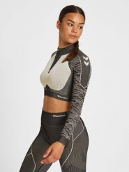 Damska bluza z zamkiem 1/2 crop Hummel MT Mila. Czarne bluzy sportowe damskie HUMMEL, na jesień, m, bez wzorów, z dzianiny, bez ramiączek, krótkie, bez kaptura. Za 216.55 zł.