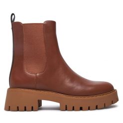 Sztyblety MICHAEL Michael Kors. Brązowe botki damskie MICHAEL Michael Kors, bez obcasa, na płaskiej podeszwie, bez zapięcia. Za 839.99 zł.