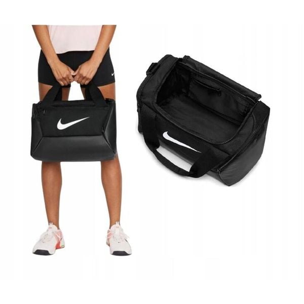 Torba Nike Brasilia sportowa. Czarne torby podróżne damskie Nike, bez wzorów. Za 169.99 zł.