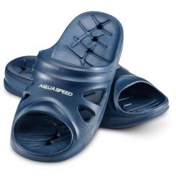 Klapki basenowe dla dorosłych Aqua Speed Florida. Niebieskie klapki damskie Aqua-Speed, bez wzorów, bez obcasa. Za 44.99 zł.