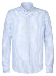 PROFUOMO Koszula - Slim fit - w kolorze błękitno-białym rozmiar: 38. Niebieskie koszule męskie PROFUOMO, bez wzorów, ze lnu, bez kołnierzyka, bez ramiączek. Za 268.45 zł.