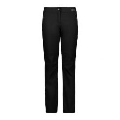 Damskie spodnie slim softshell CMP. Czarne spodnie materiałowe damskie CMP, bez wzorów, z materiału, klasyczne. Za 431.60 zł.