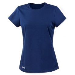 Damska Koszulka Z Krótkim Rękawem Quick Dry Z Krótkim Rękawem. Niebieskie bluzki damskie SPIRO, l, bez wzorów, sportowe, bez kołnierzyka, bez ramiączek. Za 49.99 zł.