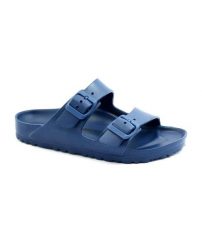 Klapki damskie Birkenstock Arizona Eva. Niebieskie klapki damskie Birkenstock, bez wzorów, z materiału, bez obcasa. Za 337.00 zł.
