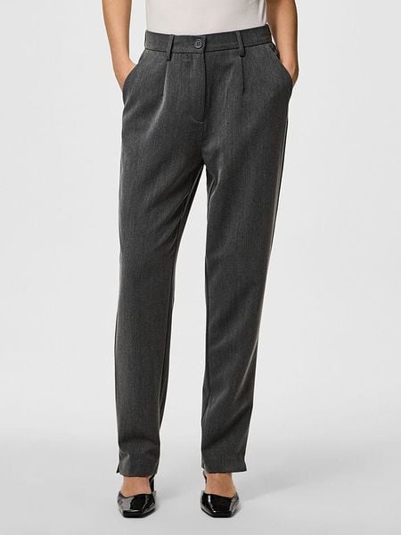 Pieces Spodnie "Pckamil" w kolorze antracytowym rozmiar: L/L32. Czarne spodnie materiałowe damskie Pieces, bez wzorów, z materiału, z podwyższonym stanem. Za 91.56 zł.