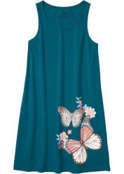 Bawełniana krótka koszula nocna. Niebieskie koszule nocne damskie bonprix, z aplikacjami, z bawełny. Za 39.99 zł.