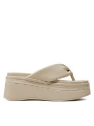 Tommy Jeans Japonki Tjw Wedge Sandal EN0EN02457 Beżowy. Brązowe klapki damskie Tommy Jeans, bez wzorów, z jeansu, bez obcasa. Za 299.99 zł.