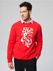 Bluza świąteczna - czerwony. Czerwone bluzy bez kaptura męskie Sinsay, l. Za 39.99 zł.
