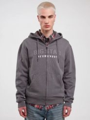 Bluza męska rozpinana z kapturem szara Berkus 905. Szare bluzy z kapturem męskie Big Star, l, z dzianiny. W wyprzedaży za 99.99 zł.