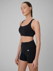 4F Biustonosz treningowy ze średnim wsparciem damski - czarny L. Czarne biustonosze sportowe damskie 4f, bez wzorów, z gumy. Za 129.99 zł.