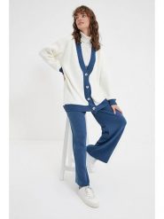 Trendyol 2-częściowy zestaw w kolorze biało-niebieskim rozmiar: S. Białe kardigany damskie Trendyol, s, bez wzorów. Za 86.99 zł.