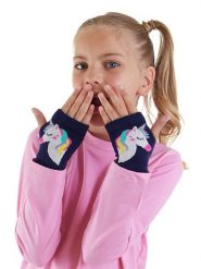 Denokids Rękawiczki w kolorze granatowym bez palców rozmiar: onesize. Niebieskie rękawiczki dziecięce Denokids, z materiału, bez ramiączek. Za 24.06 zł.