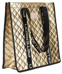 Torba pikowana Peterson PTN RSPV 003 złota. Żółte shopper bag damskie Peterson, bez wzorów, z materiału, duże, pikowane, bez dodatków. Za 29.80 zł.