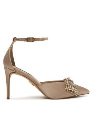 Steve Madden Szpilki Last Dance 11005297 Beżowy. Brązowe szpilki Steve Madden, bez wzorów, z materiału, bez obcasa. Za 599.99 zł.