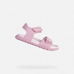 Sandały GEOX J SANDAL FUSBETTO GI Rose. Czerwone obuwie trekkingowe damskie Geox. Za 197.99 zł.