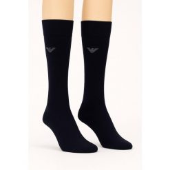 Skarpety podkolanówki Emporio Armani 2-Pack. Niebieskie skarpetki męskie EMPORIO ARMANI CONNECTED, bez wzorów. Za 69.00 zł.