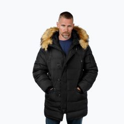 Kurtka zimowa męska Pitbull Kingston 2 Parka. Czarne parki męskie PITBULL, na zimę, m, bez wzorów, z materiału. Za 369.99 zł.