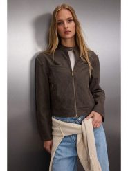 Trendyol Kurtka w kolorze ciemnobrązowym ze skóry syntetycznej rozmiar: XL. Brązowe kurtki damskie Trendyol, xl, bez wzorów, ze skóry, bez kaptura. Za 239.29 zł.