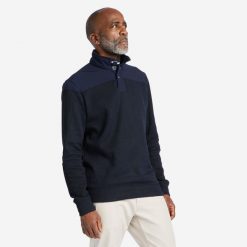 Sweter Marynarski Sailing 100 Męski. Niebieskie kardigany męskie TRIBORD, l, bez wzorów, z dzianiny, klasyczne, bez kołnierzyka. Za 119.99 zł.