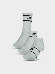 4F Skarpety casual (3-pack) uniseks - szare 39-42. Szare skarpetki męskie 4f, bez wzorów, z bawełny. Za 49.99 zł.