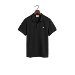 Koszulka polo z bawełny piqué Gant Shield. Czarne koszulki polo męskie Gant, s, bez wzorów, z bawełny, bez ramiączek. Za 283.50 zł.