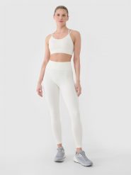 4F Legginsy treningowe bezszwowe damskie - białe M/L. Białe legginsy damskie 4f, l, bez wzorów, z dzianiny. W wyprzedaży za 79.99 zł.