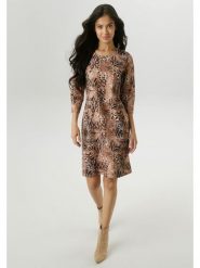 Aniston Sukienka w kolorze jasnobrązowo-czarnym rozmiar: 38. Brązowe sukienki damskie Aniston, bez wzorów, bez kołnierzyka, bez ramiączek, midi. Za 100.52 zł.