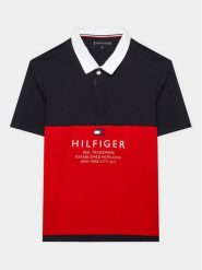 Tommy Hilfiger Polo KB0KB08155 Granatowy Regular Fit. Niebieskie t-shirty chłopięce Tommy Hilfiger, bez wzorów, z bawełny, bez ramiączek. Za 319.99 zł.