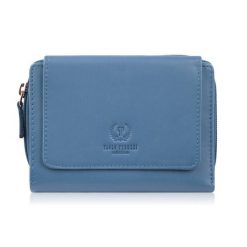 Portfel damski skórzany niebieski duży w orientacji poziomej z RFID Paolo Peruzzi SL-07-CB. Niebieskie portfele damskie Paolo Peruzzi, bez wzorów, ze skóry. Za 94.00 zł.