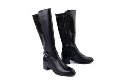 TAMARIS 1-25537-41 001 black, kozaki damskie. Czarne kozaki damskie Tamaris, bez obcasa, na obcasie. Za 458.91 zł.