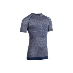 Koszulka krótki rękaw do treningu siłowego męska. Niebieskie t-shirty sportowe męskie DOMYOS, m, z elastanu, bez ramiączek, na fitness i siłownię. Za 54.99 zł.