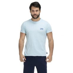 T-shirt męski z efektem sprania plaży. Fioletowe t-shirty męskie LEONE 1947 APPAREL, m, bez wzorów, bez kołnierzyka. Za 96.83 zł.