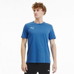 Koszulka Puma Team Goal 23 Casuals. Niebieskie t-shirty sportowe męskie Puma, m, z bawełny, bez ramiączek, do piłki nożnej. Za 138.40 zł.