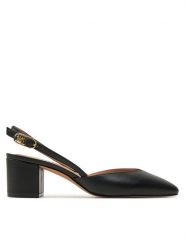 Tommy Hilfiger Sandały Pump Slingback Smooth Leather FW0FW08621 Czarny. Czarne sandały damskie Tommy Hilfiger, bez wzorów, ze skóry, bez obcasa, na słupku. Za 469.99 zł.