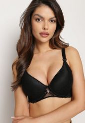 Czarny Koronkowy Biustonosz Full Cup Giselleth. Czarne biustonosze Born2be, bez wzorów, z koronki. Za 39.99 zł.