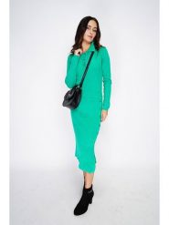 ASSUILI Sukienka dzianinowa w kolorze zielonym rozmiar: 42. Zielone sukienki damskie Assuili, na co dzień, bez wzorów, z dzianiny, bez kołnierzyka, bez ramiączek, midi, proste. Za 228.45 zł.