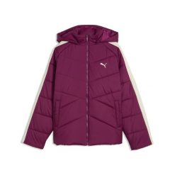 Młodzieżowa pikowana kurtka puchowa T7 z zamkiem PUMA. Czerwona kurtki damskie Puma, m, bez wzorów, z dresówki, z kapturem. Za 429.00 zł.