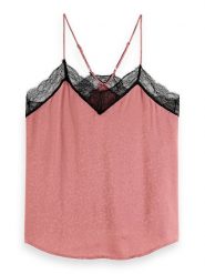 Scotch & Soda Top w kolorze jasnoróżowym rozmiar: 40. Różowe topy damskie Scotch & Soda, bez wzorów, z koronki, bez ramiączek. Za 144.92 zł.