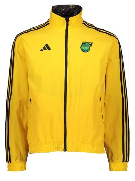 Adidas Dwustronna kurtka sportowa w kolorze żółto-czarnym rozmiar: S. Czarne kurtki outdoor męskie Adidas, s, bez wzorów, z poliamidu, bez kaptura. Za 156.98 zł.