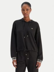 Liu Jo Sport Bluza TF5285 J4747 Czarny Regular Fit. Czarne bluzy bez kaptura damskie Liu Jo Sport, xs, bez wzorów, z syntetyku, bez ramiączek, bez kaptura. Za 549.99 zł.