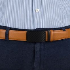 Pasek męski skórzany 3,5 cm klamra automatyczna Beltimore camel 50-554 : Kolory - brązowy, beżowy, Rozmiar pasków - r.110-125 cm. Brązowe paski męskie bez wzorów, ze skóry, wizytowe. Za 64.99 zł.